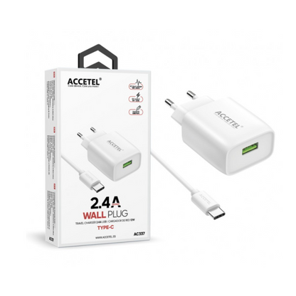 Cargador de Pared USB 2.4A - Cable USB-C